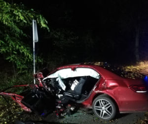 Tragedia w święto zmarłych. Auto roztrzaskało się o drzewo, kierowca nie miał szans [ZDJĘCIA]