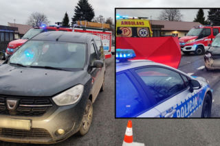 Schodziła już z pasów, gdy huknęło w nią auto. 42-latka zabrana śmigłowcem do szpitala. „Jej stan jest ciężki”
