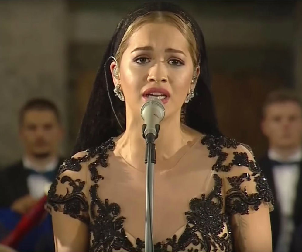 screen Rita Ora sings at Vigil for Canonisation of Mother Teresa