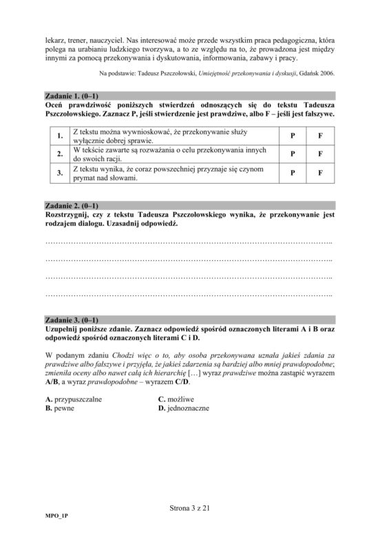 ARKUSZE CKE - Matura j.polski - poziom podstawowy 8.06.2020