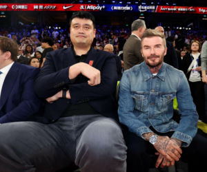 David Beckham na meczu koszykówki w Chinach