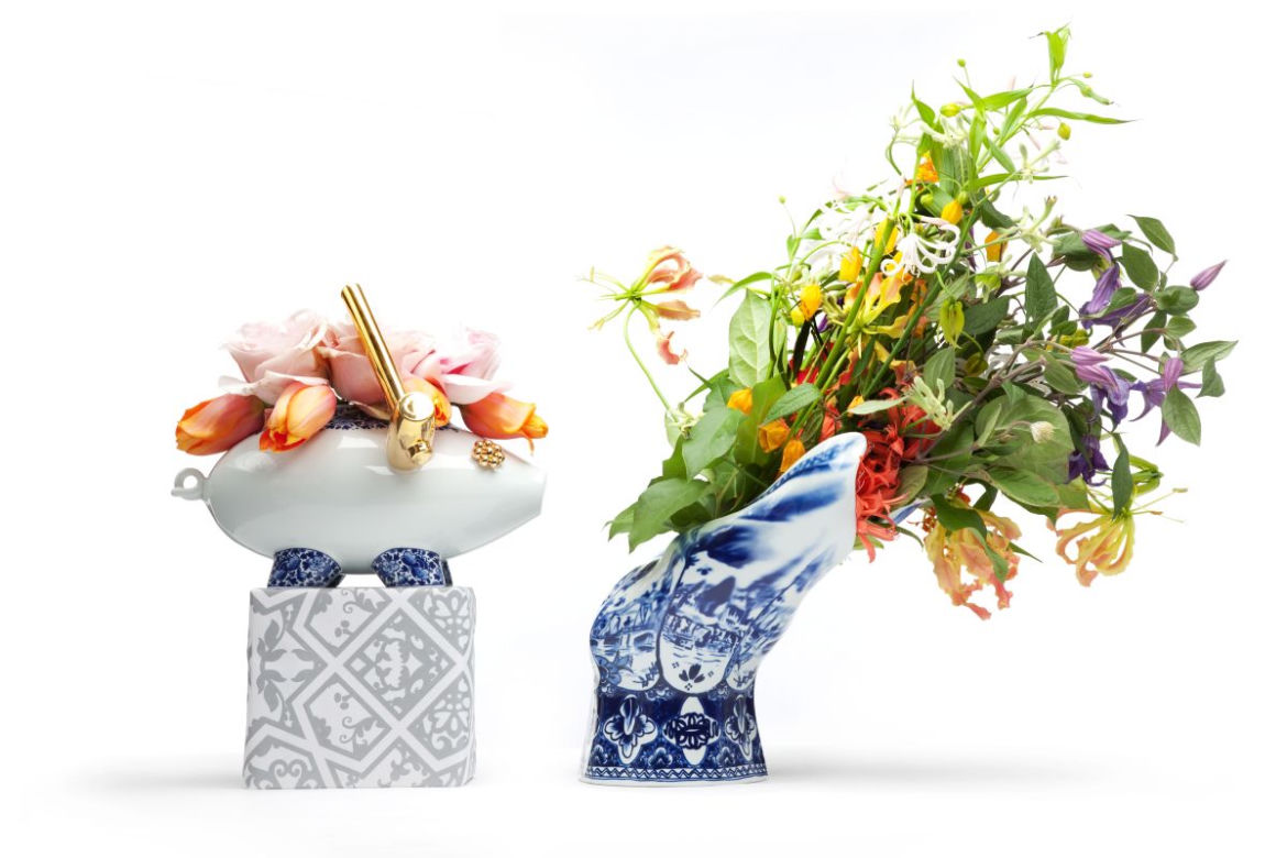 Biało-niebieska porcelana i ceramika