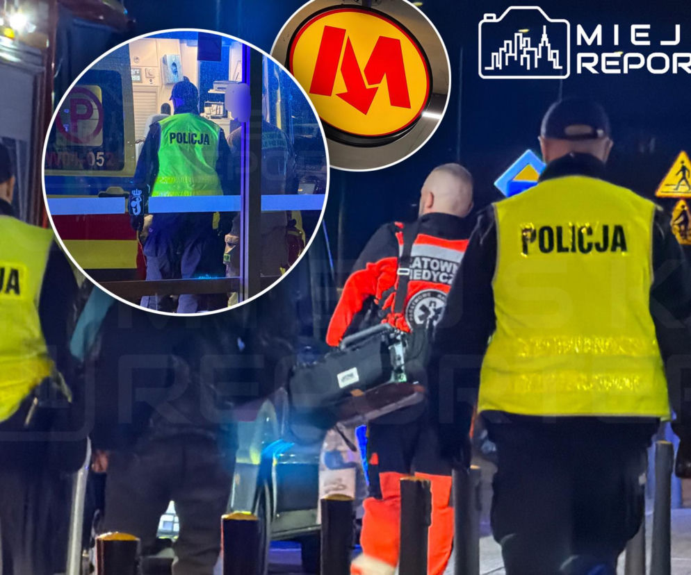 Groźny incydent na stacji metra. 50-latek runął z peronu prosto na tory