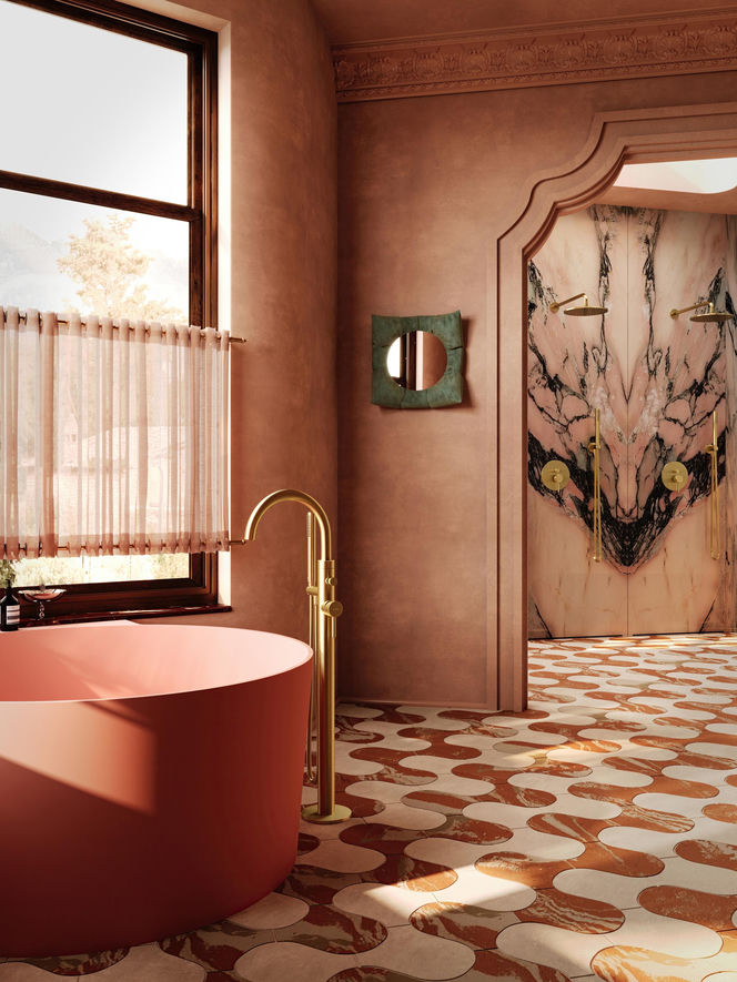 Różowa łazienka od Omnires