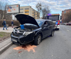 „Wyczynowiec” na Bielanach kierował z 3,4 promila alkoholu. Skosił wysepkę, cudem nie wjechał w przystanek