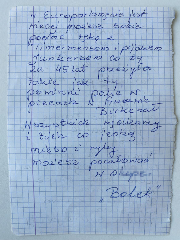 "Takich jak ty powinni palić w Auschwitz"