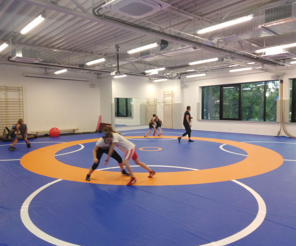 Trening młodych zapaśników Bieżanowianki Kraków