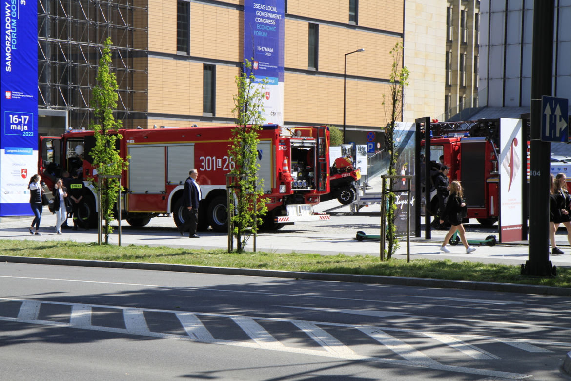 Piknik strażacki na Placu Teatralnym w Lublinie
