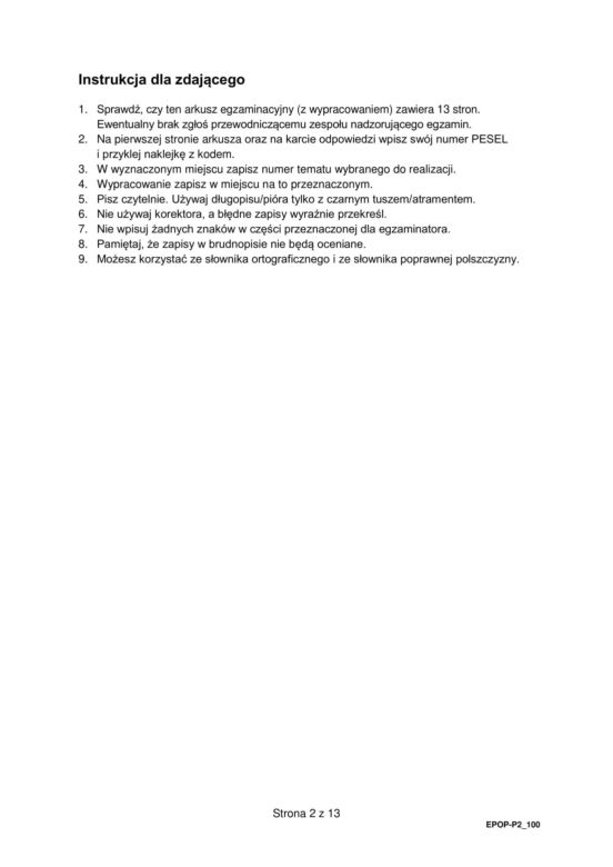 Matura 2025 - język polski
