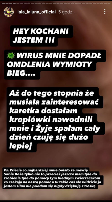 Laluna trafiła do szpitala. "Jestem tylko człowiekiem"
