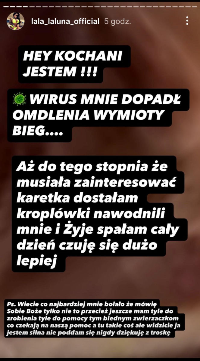Laluna trafiła do szpitala. "Jestem tylko człowiekiem"
