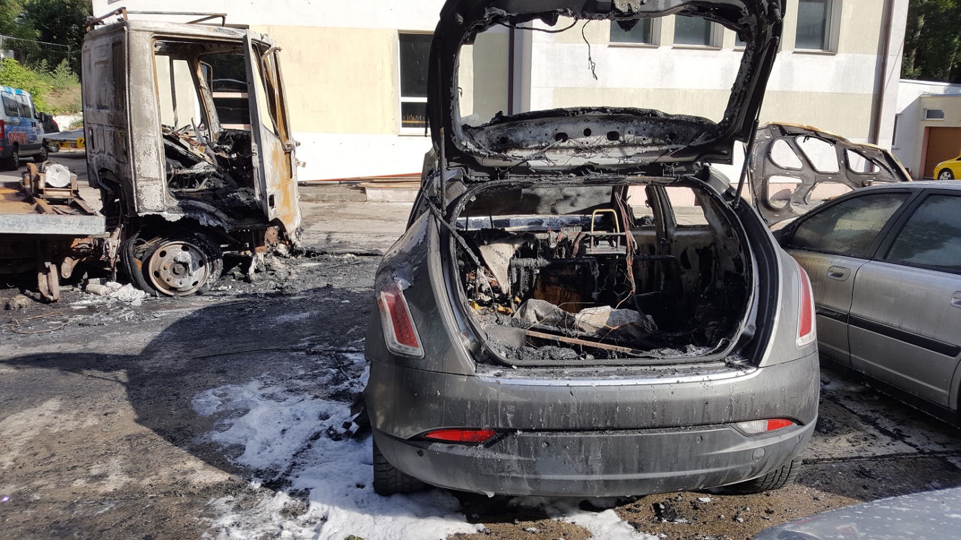 Pożar parkingu.