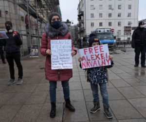 Warszawa. Akcja solidarnościowa z Nawalnym