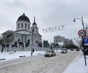 Centrum Białegostoku pod śniegiem