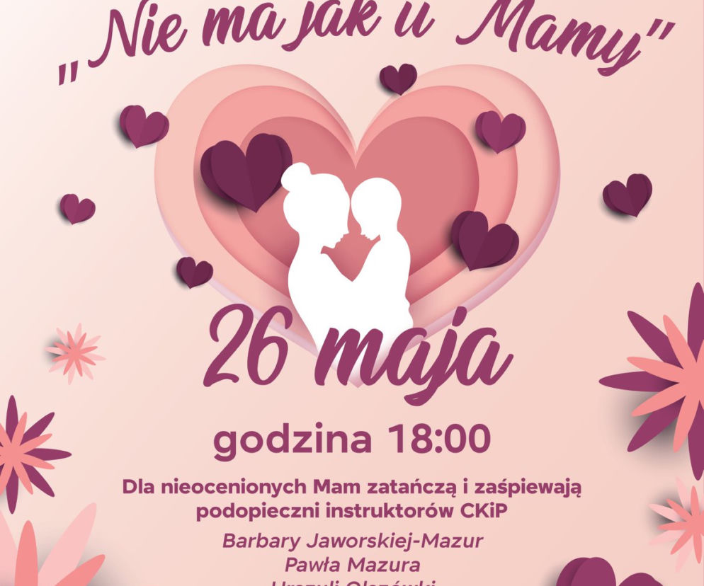 Plakat informujący o koncercie z okazji Dnia Mamy