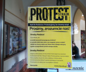 Protest nauczycieli w I LO w Rzeszowie