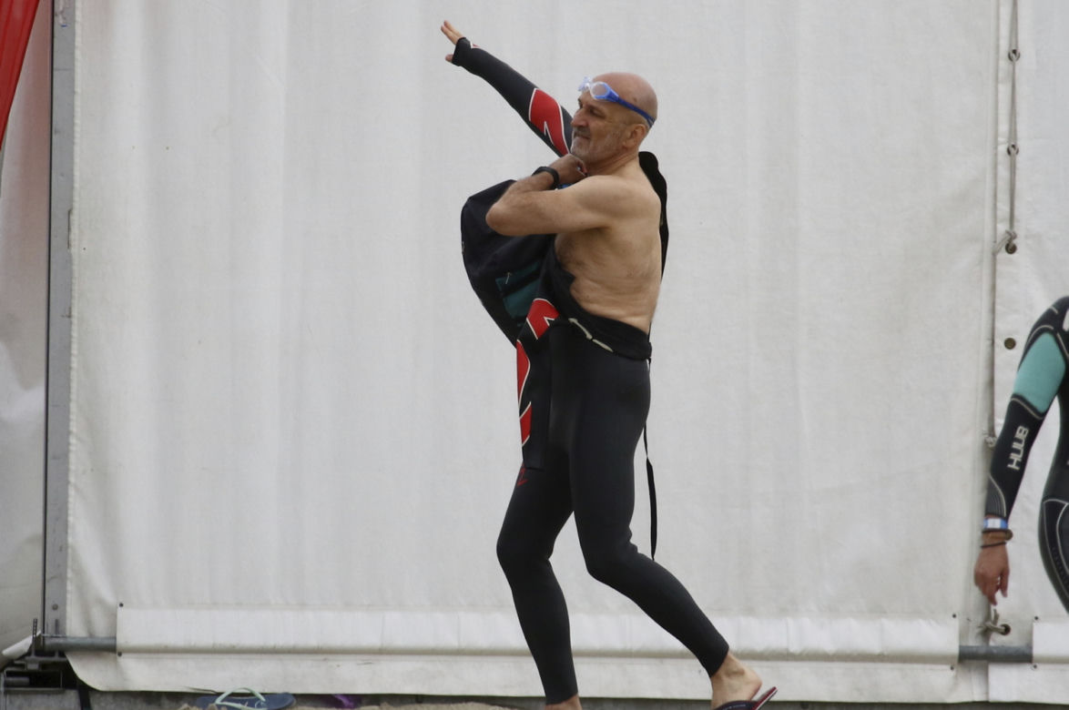 Kazimierz Marcinkiewicz na zawodach Enea Ironman w Gdyni