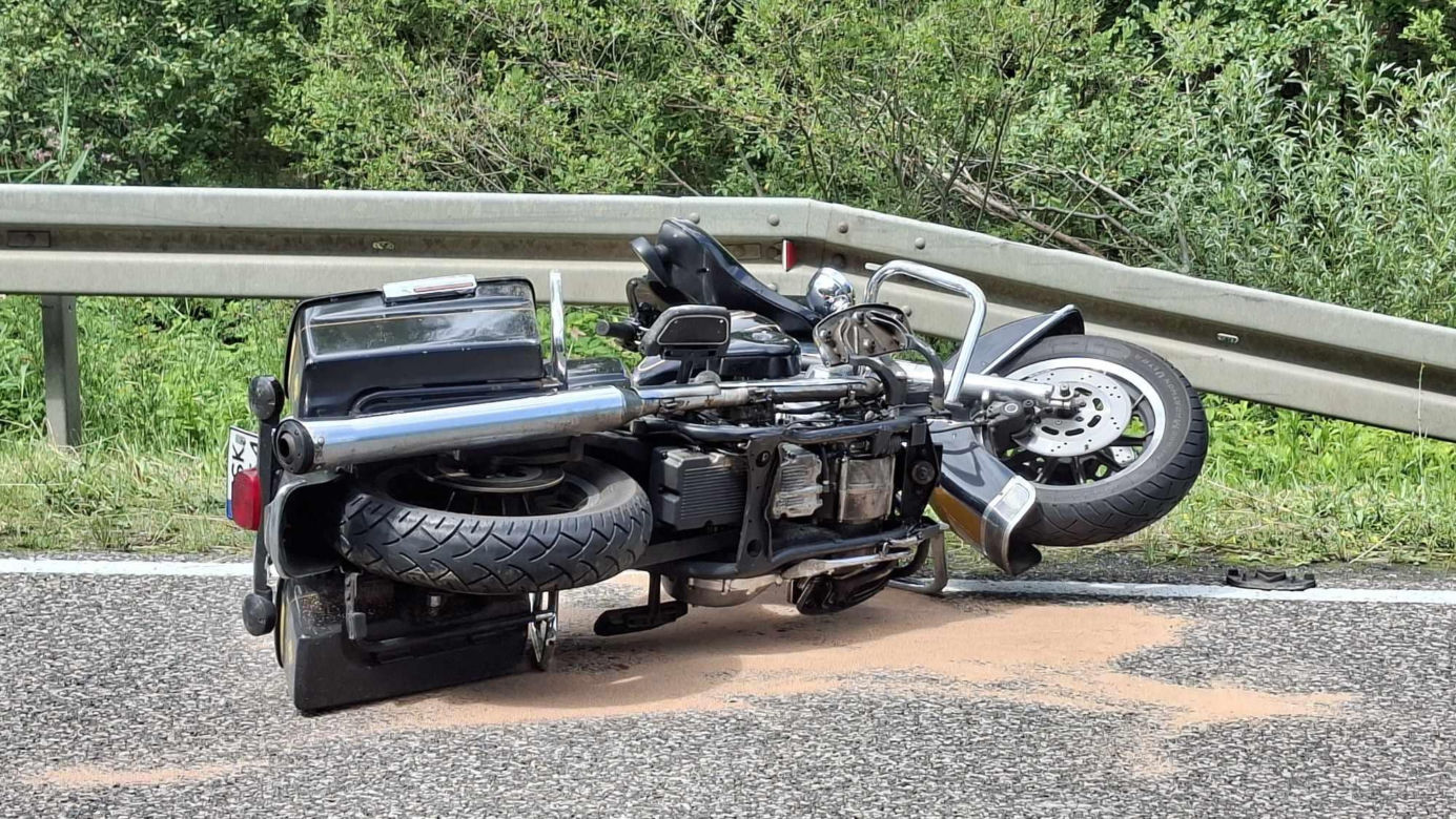 Wypadek w Krynkach, w Gminie Brody. Ranny motocyklista w szpitalu