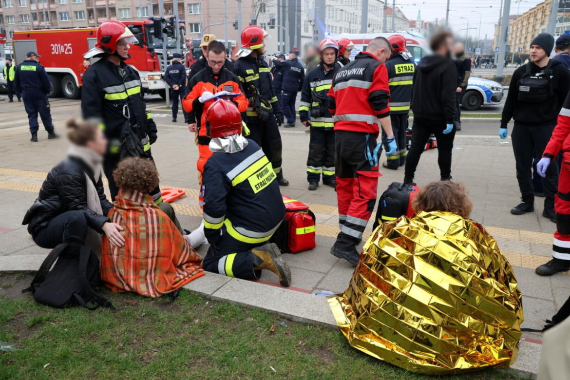 Wypadek na placu Rodła w Szczecinie