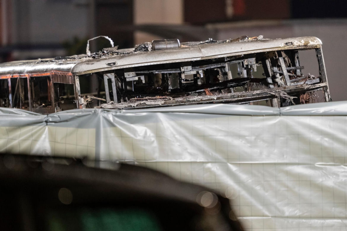 Pożar autobusu w Kerzers w kantonie Fryburg na zachodzie Szwajcarii