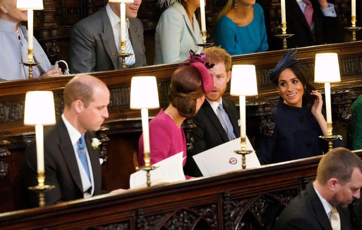 książę William, księżna Kate, książę Harry i księżna Meghan