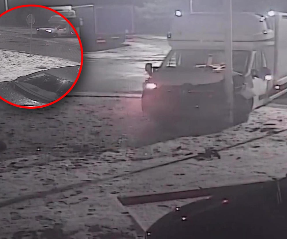 Wjechał dostawczakiem w latarnię... i zasnął. 26-latek był pijany