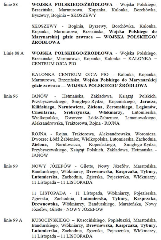 9. Zmiany w komunikacji miejskiej na czas Maratonu DOZ - 17 kwietnia