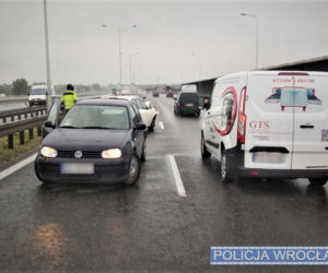 Karambol na Autostradowej Obwodnicy Wrocławia