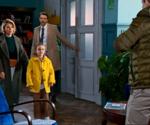 Barwy szczęścia odc. 2097. Paulinka (Lena Jastrzębska), Łukasz (Michał Rolnicki), Bruno (Lesław Żurek), Bożena (Marieta Żukowska)