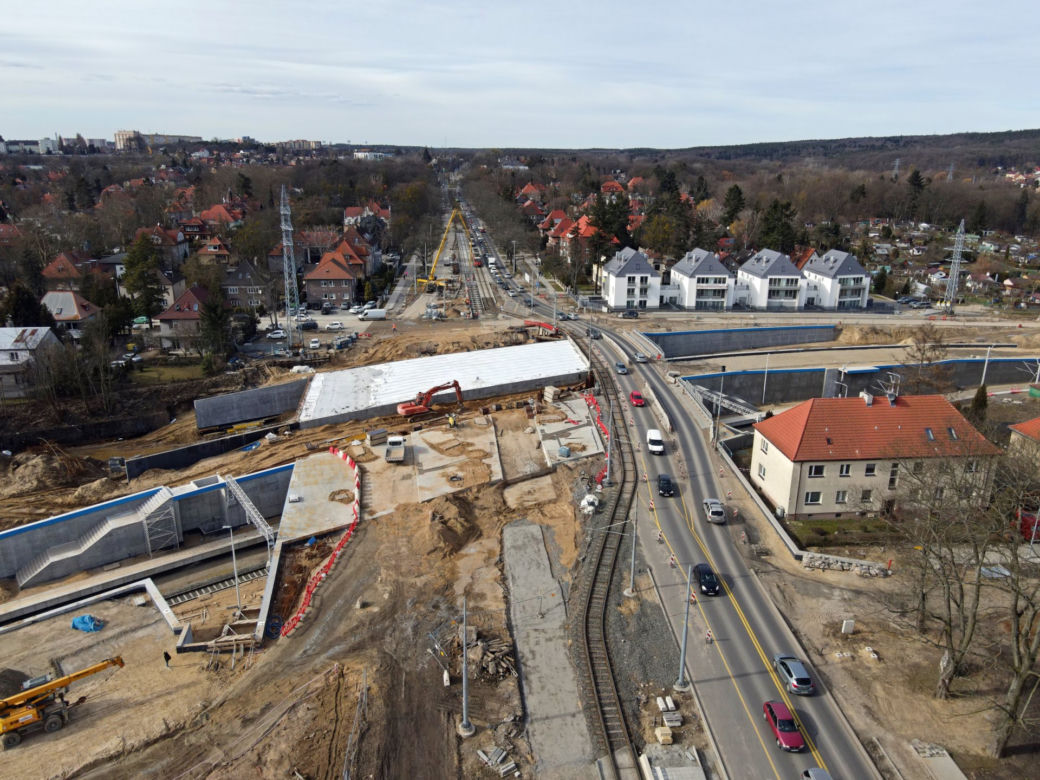Budowa węzła Łękno - marzec 2021