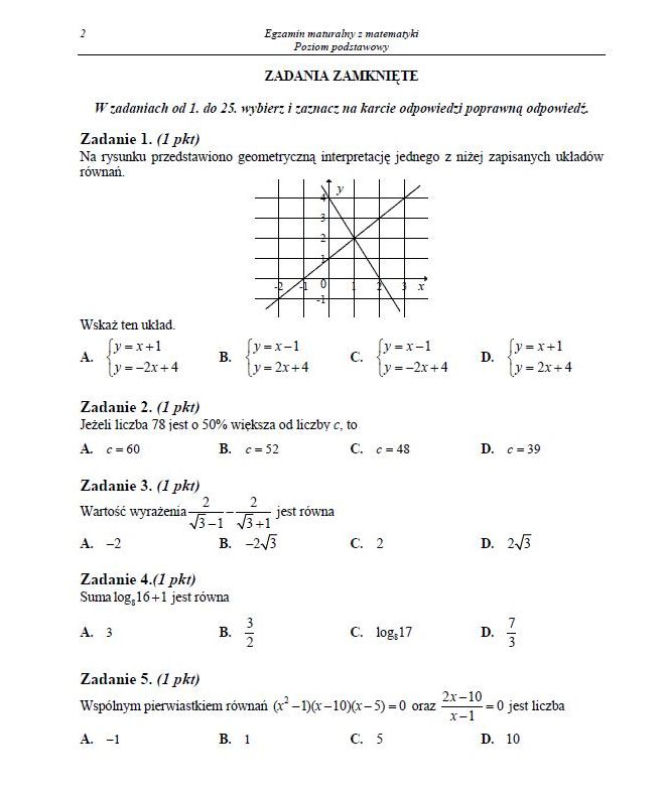 matura 2014 matematyka