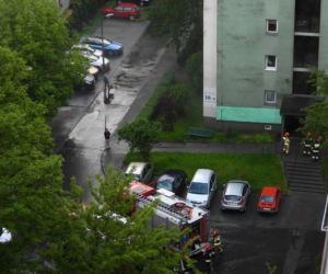 Pożar w bloku w krakowskim Podgórzu