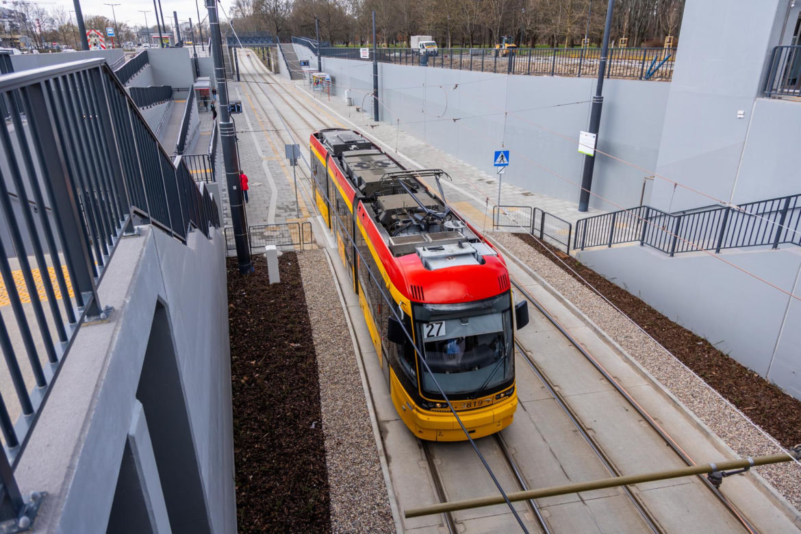 Tramwaj na Kasprzaka i Wolskiej w Warszawie