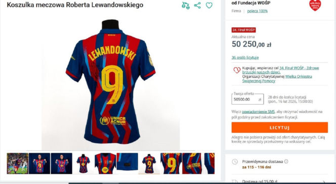 Cenna pamiątka Roberta Lewandowskiego na aukcji WOŚP. Cena licytacji robi wrażenie