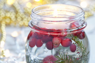 Stroik świateczny w szkle