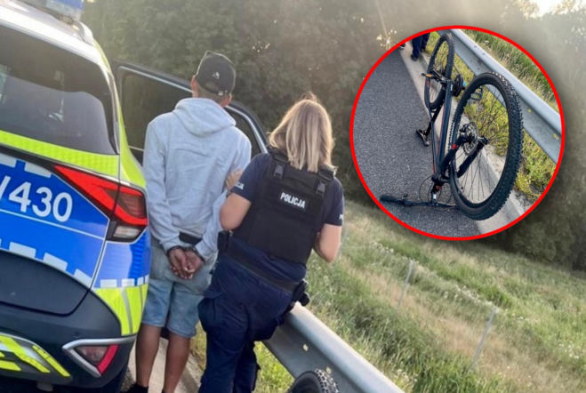 32-latek pędził ekspresówką... na rowerze! Gdy dmuchnął w alkomat, prawda wyszła na jaw