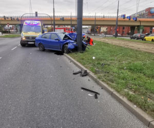 Bydgoszcz: Wypadek na ul. Jagiellońskiej! Jedna osoba trafiła do szpitala 