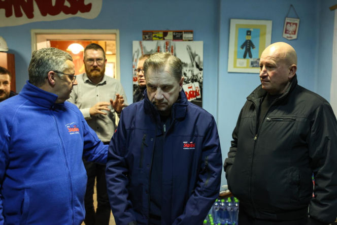 Strajk górników w kopalni Silesia