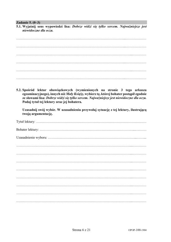 Egzamin ósmoklasisty z języka polskiego. Arkusze CKE 2019