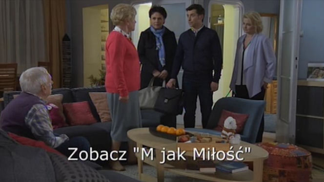 M jak miłość odcinek 1152, Barbara (Teresa Lipowska), Lucjan (Witold Pyrkosz), Marek (Kacper Kuszewski), Marta (Dominika Ostałowska), Marysia (Małgorzata Pieńkowska)