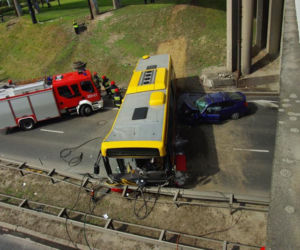 Wypadek autobusu na Puławskiej