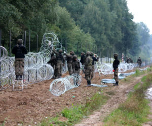 Budowa ogrodzenia na granicy polsko-białoruskiej