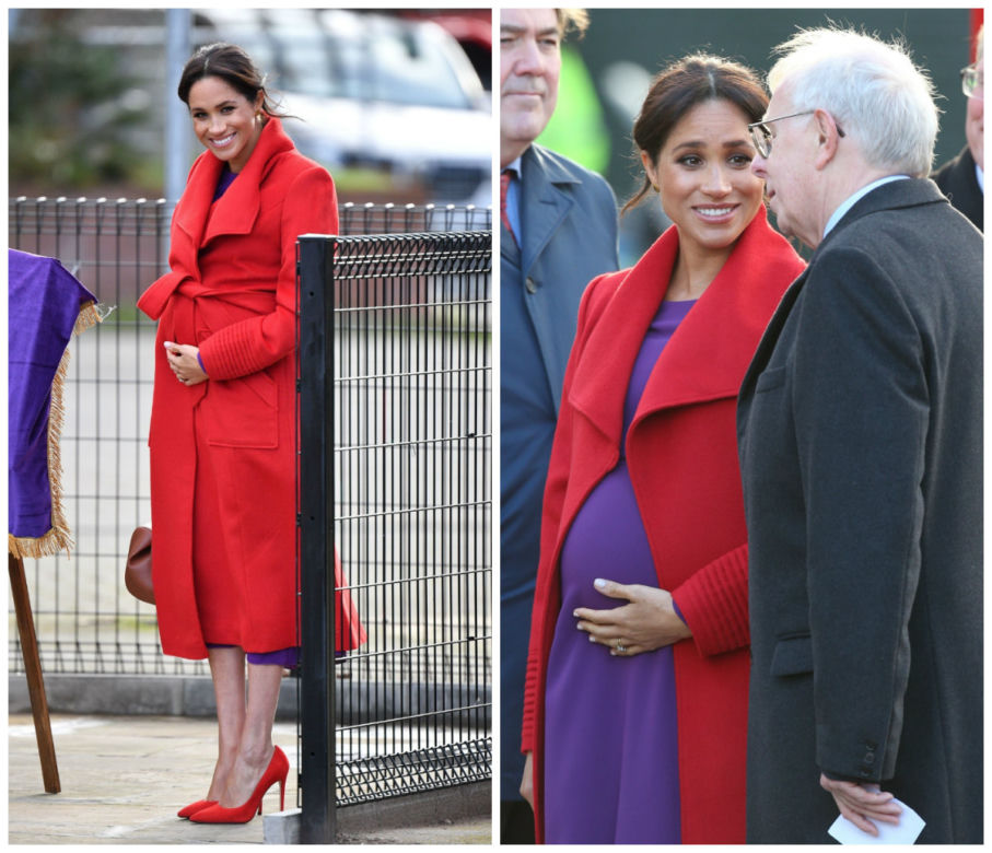Meghan Markle wciąż trzyma się za ciążowy brzuch