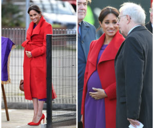 Meghan Markle wciąż trzyma się za ciążowy brzuch