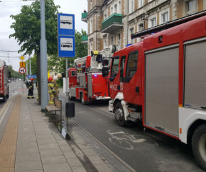 Duże zadymienie na ulicy Legionów w Grudziądzu. Prawdopodobnie przez pożar w kominie