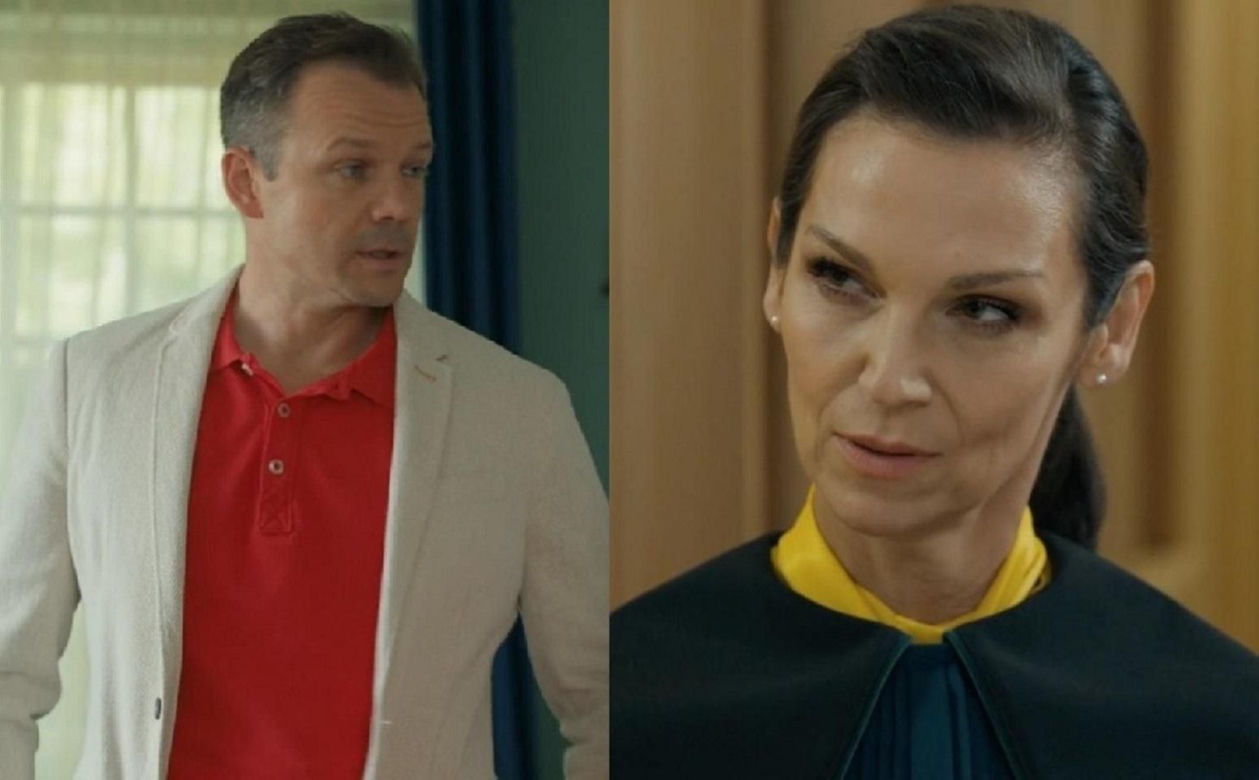 Barwy szczęścia, odcinek 3095. Bruno (Lesław Żurek), Paszkowska (Olga Bończyk)