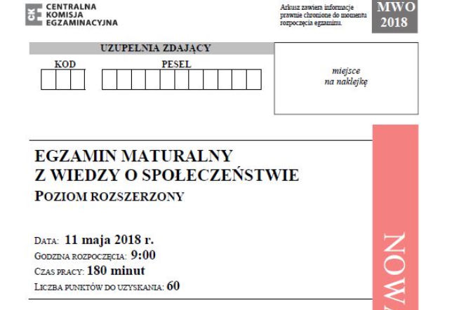 Matura 2018 WOS rozszerzony