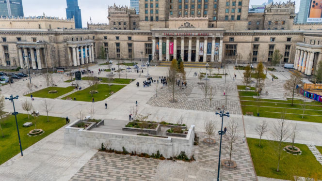 Nowe Centrum Warszawy zimą