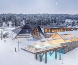 Kąpiel nad stokiem narciarskim? Ten basen zmienia wszystko