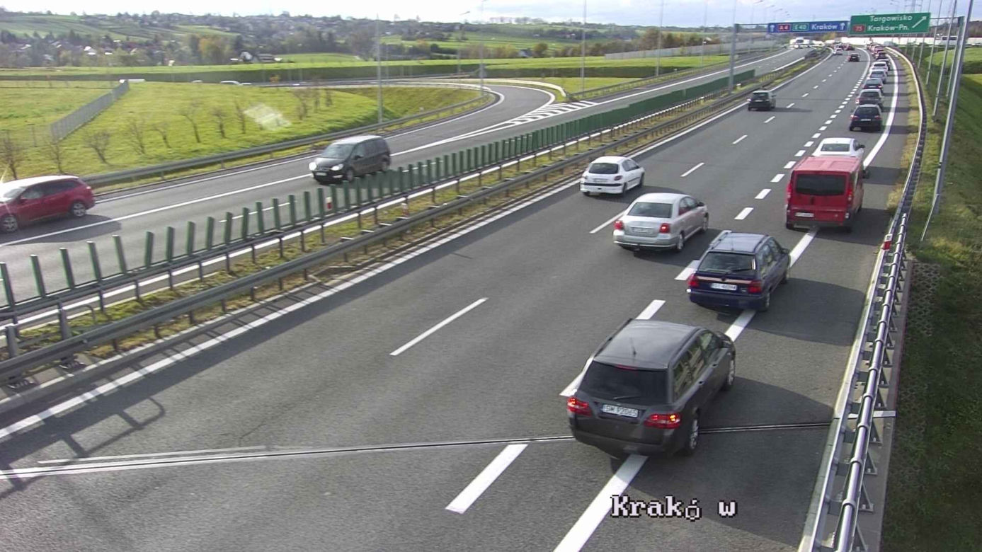Korek na autostradzie A4 w Małopolsce
